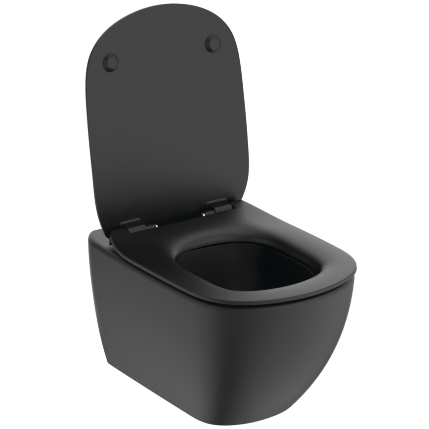 Ideal Standard T3546V3 - Seinään asennettava WC SoftClose-istuinkannella TESI keramiikka/musta