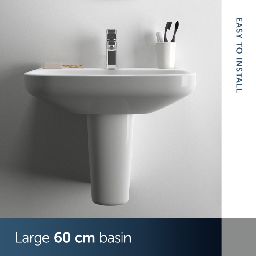 Ideal Standard T470501 - Seinään asennettava pesuallas I.LIFE A 60x48 cm keramiikka/valkoinen