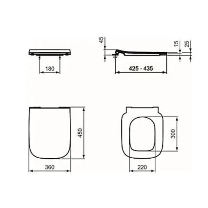 Ideal Standard T500301 - WC-istuinkansi SoftClose I.LIFE B, valkoinen