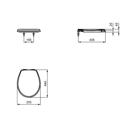 Ideal Standard W303001 - WC-istuimen kansi SoftClose, valkoinen