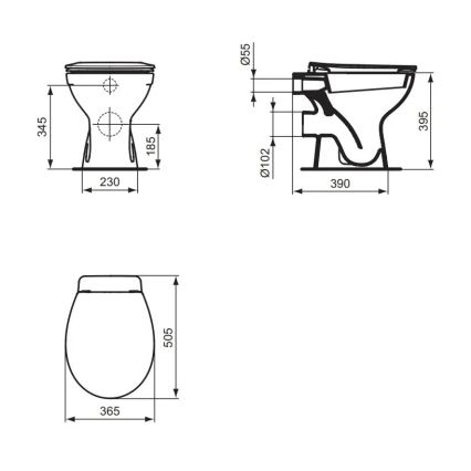 Ideal Standard W333101 - Lattiakiinnitteinen WC-istuin EUROVIT keraaminen/valkoinen