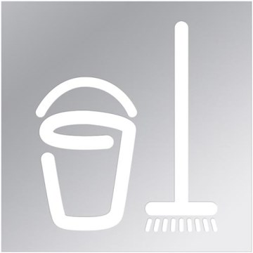 Ikoni - Siivoushuone 12x12 cm ruostumaton teräs/hopea