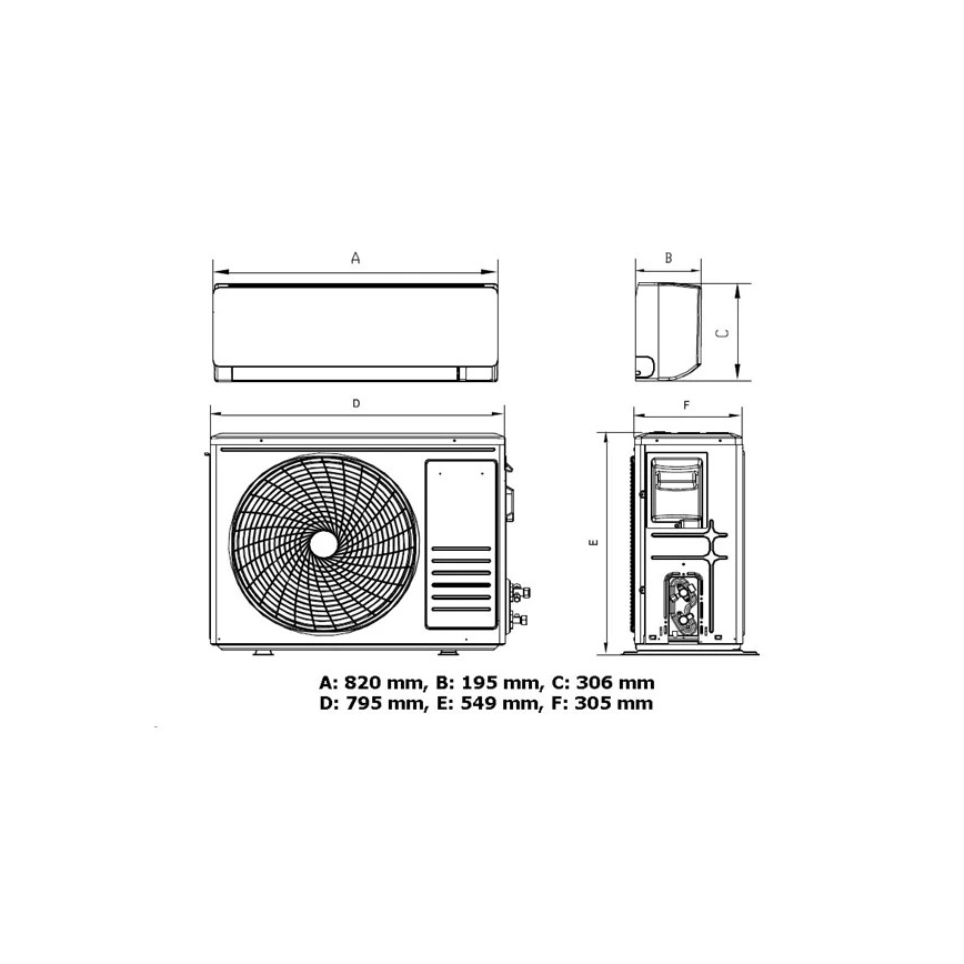 Ilmastointilaite 12K V1 3,65 kW 12000 BTU Wi-Fi Tuya valkoinen + kaukosäädin