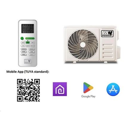 Ilmastointilaite 18K V1 5,2 kW 18000 BTU Wi-Fi Tuya valkoinen + kaukosäädin