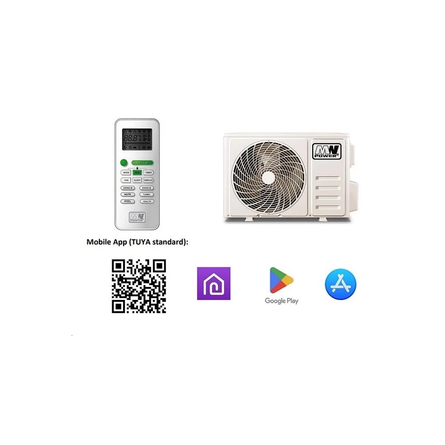 Ilmastointilaite 18K V1 5,2 kW 18000 BTU Wi-Fi Tuya valkoinen + kaukosäädin