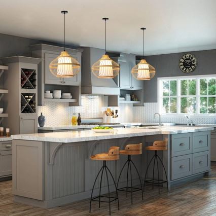 Kattokruunu johdossa PINCHOS 1xE27/40W/230V halkaisija 40 cm bambu