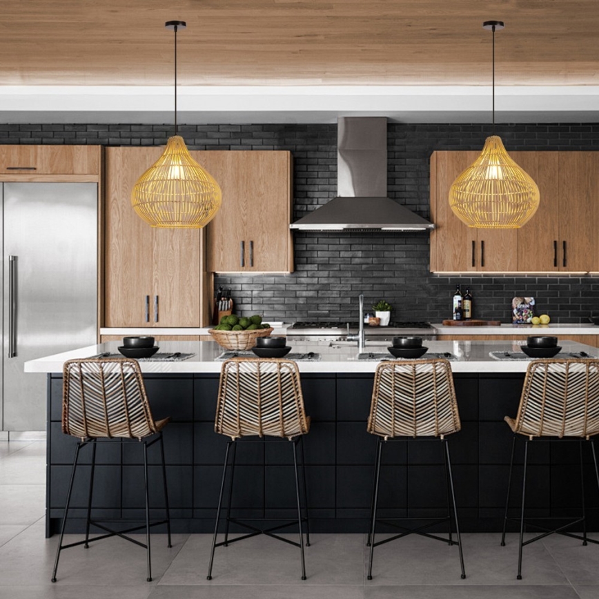 Kattokruunu johdossa PELO 1xE27/40W/230V halkaisija 40 cm rottinki