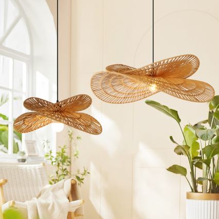 Kattokruunu johdossa MARIPOSA 1xE27/40W/230V halkaisija 50 cm juutti