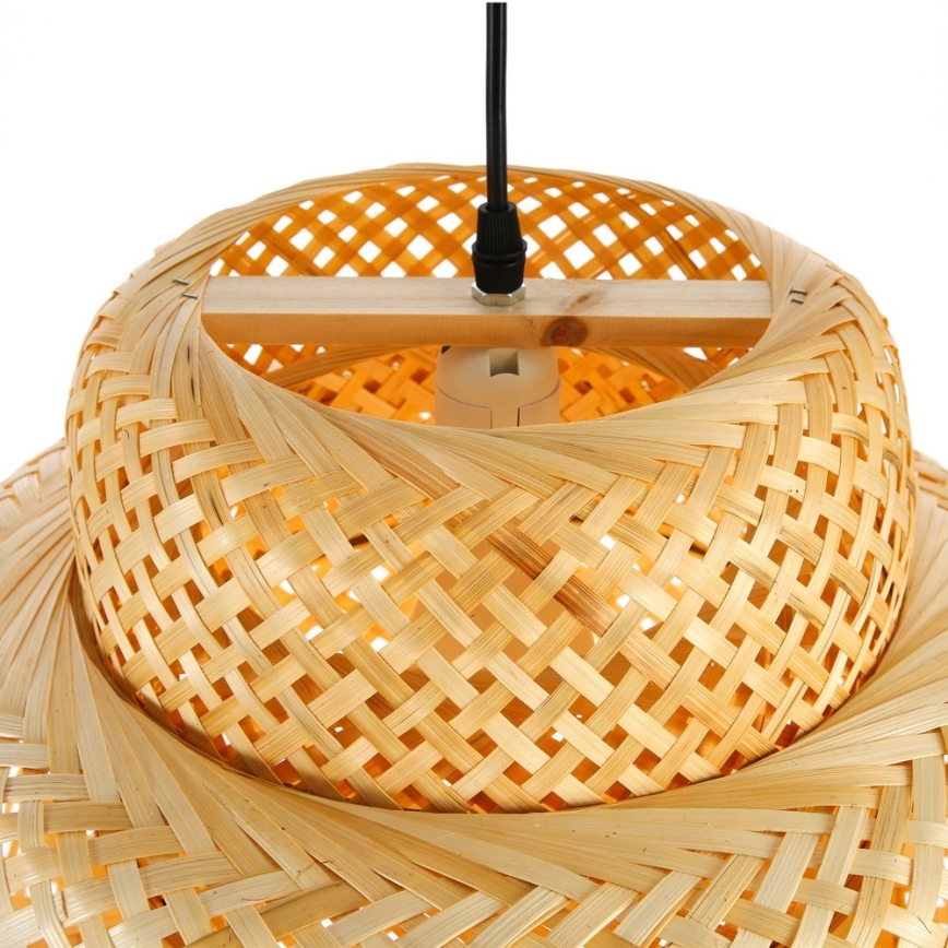 Kattokruunu johdossa HILO 1xE27/40W/230V halkaisija 38 cm bambu