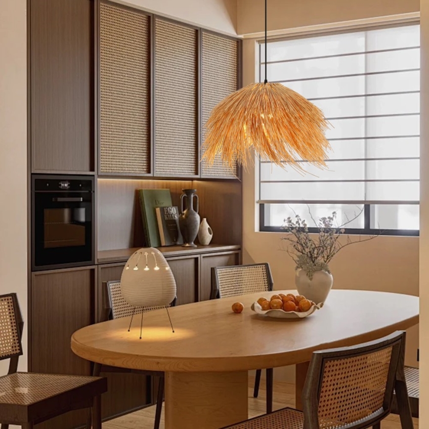 Kattokruunu johdossa NATURALEZA 1xE27/40W/230V halkaisija 55 cm rottinki