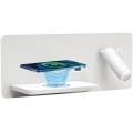 Immax 08286L - LED-seinävalaisin hyllyllä, USB-portilla ja langattomalla latauksella Be PREPARE LED/3W/230V + LED/3W valkoinen
