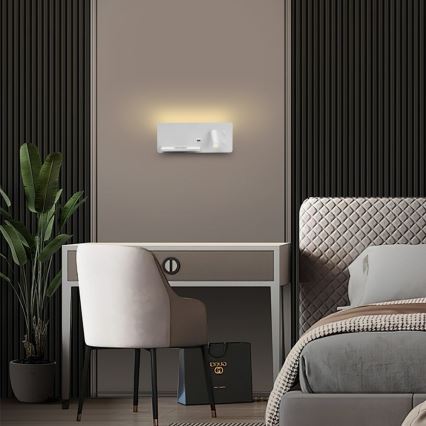 Immax 08286L - LED-seinävalaisin hyllyllä, USB-portilla ja langattomalla latauksella Be PREPARE LED/3W/230V + LED/3W valkoinen