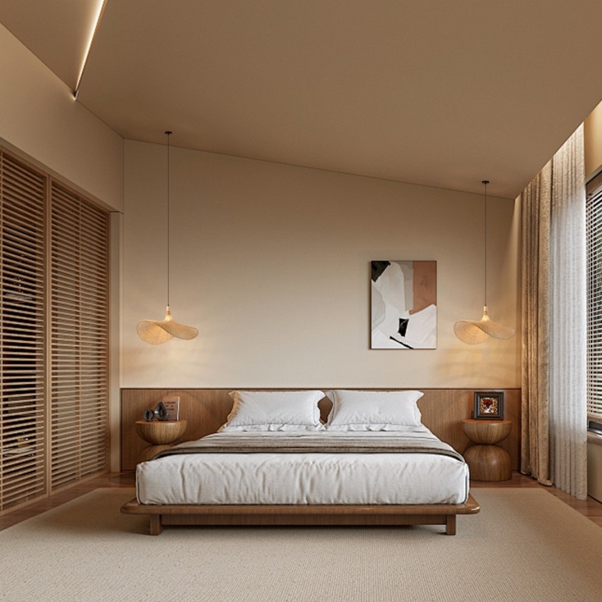 Immax 08290L - Kattokruunu johdossa SOMBRERO 1xE27/40W/230V halkaisija 80 cm rottinki