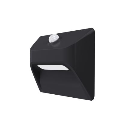 Immax 08307L - LED-ladattava portaiden valaisin anturilla STEP LIGHT LED/0,3W/3,7V 2200 mAh IP53 musta