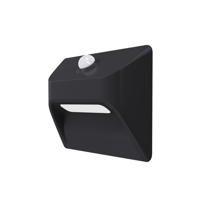 Immax 08307L - LED-ladattava portaiden valaisin anturilla STEP LIGHT LED/0,3W/3,7V 2200 mAh IP53 musta