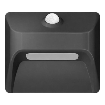 Immax 08307L - LED-ladattava portaiden valaisin anturilla STEP LIGHT LED/0,3W/3,7V 2200 mAh IP53 musta