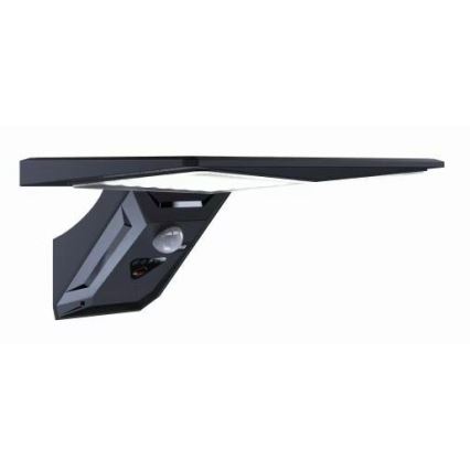 LED-seinäaurinkovalaisin anturilla LED/2,6W/5,5V IP65 musta