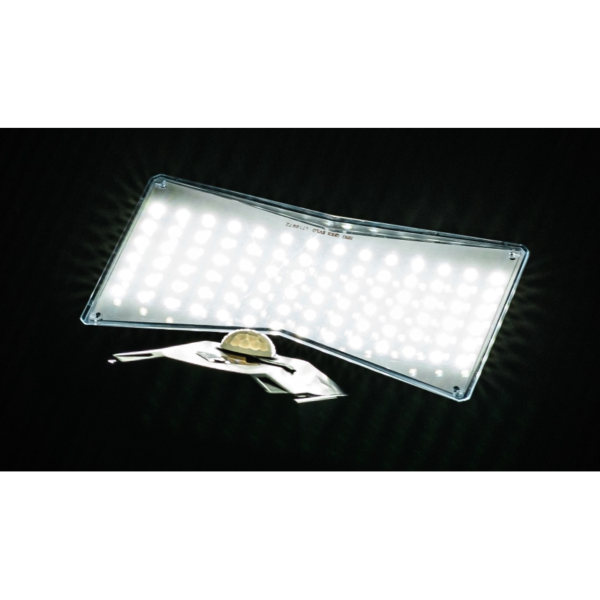 LED-seinäaurinkovalaisin anturilla LED/2,6W/5,5V IP65 musta