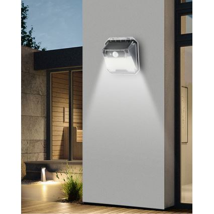 LED aurinkokenno seinävalo anturilla LED/3W/5,5V IP65