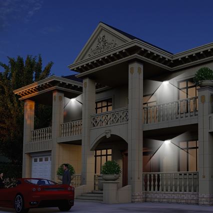 LED aurinkokenno seinävalo anturilla LED/4W/5,5V IP65