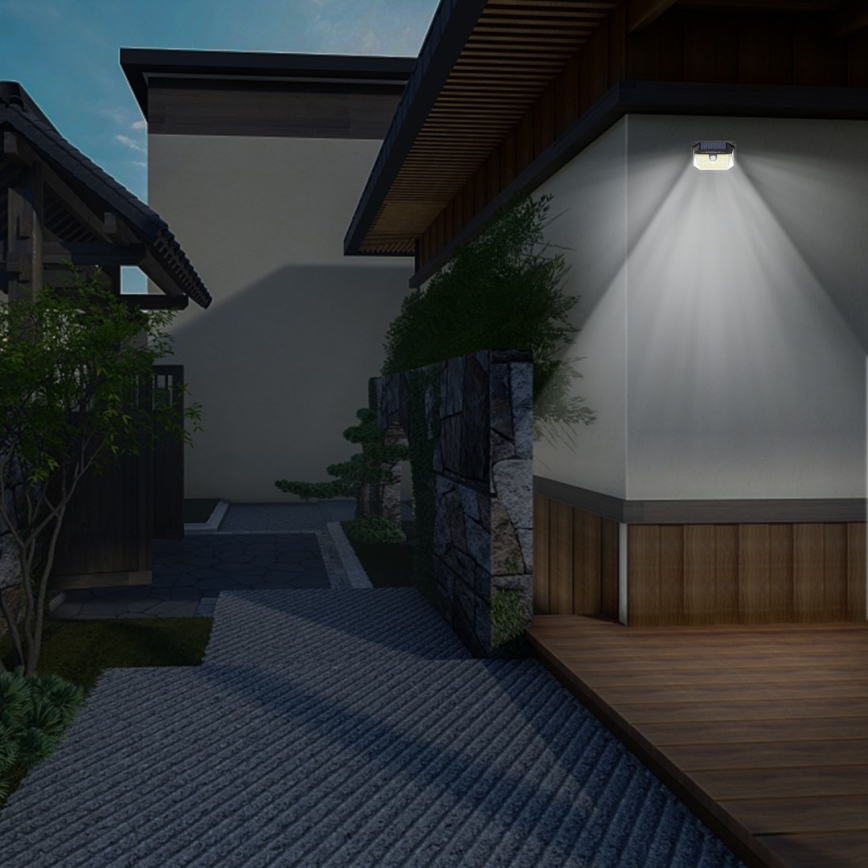 LED aurinkokenno seinävalo anturilla LED/4W/5,5V IP65