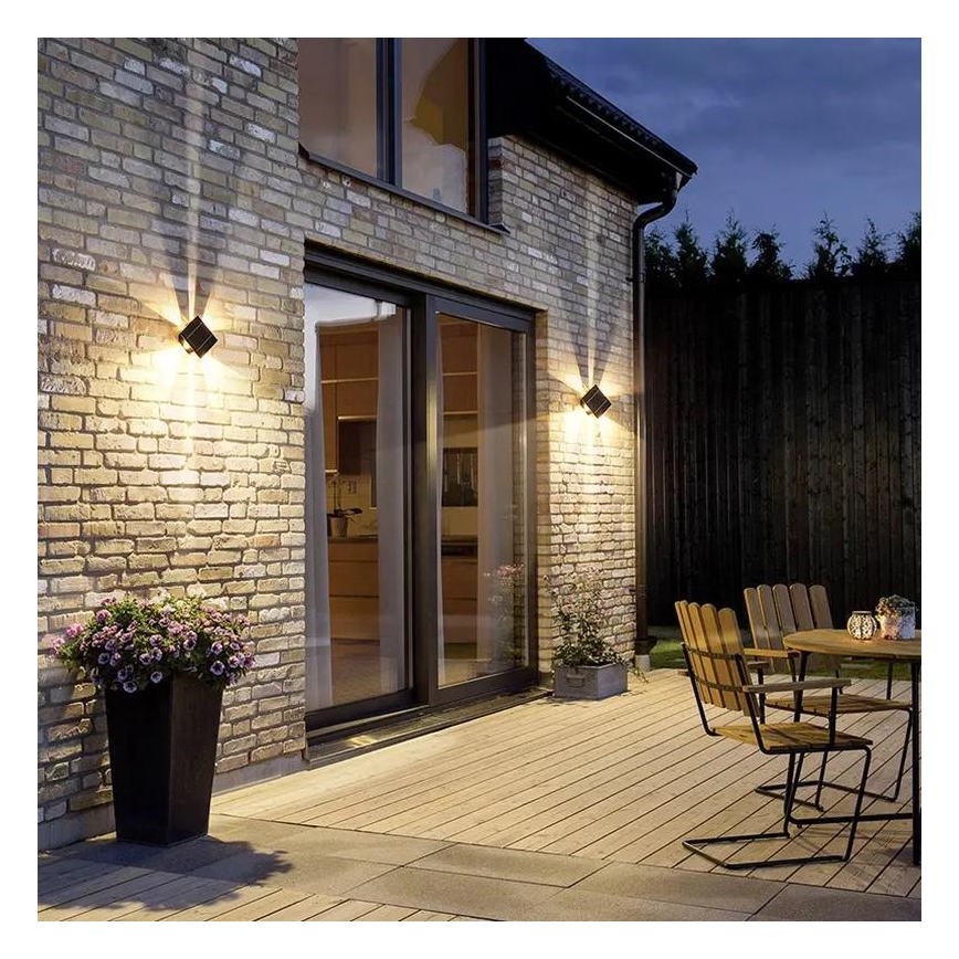 LED aurinkokennoseinävalaisin anturilla LED/2W/5V IP54 1300 mAh