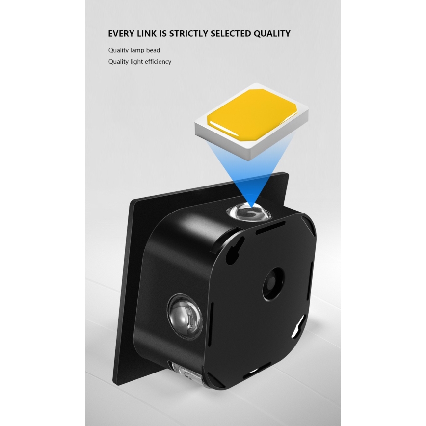 LED aurinkokennoseinävalaisin anturilla LED/2W/5V IP54 1300 mAh