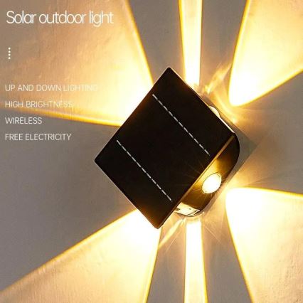 LED aurinkokennoseinävalaisin anturilla LED/2W/5V IP54 1300 mAh