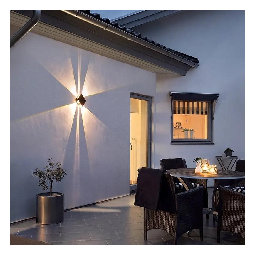 LED aurinkokennoseinävalaisin anturilla LED/2W/5V IP54 1300 mAh