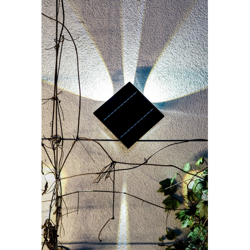 LED aurinkokennoseinävalaisin anturilla LED/2W/5V IP54 1300 mAh