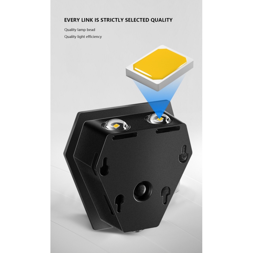 LED aurinkokennoseinävalaisin anturilla LED/2W/5V IP54 1300 mAh