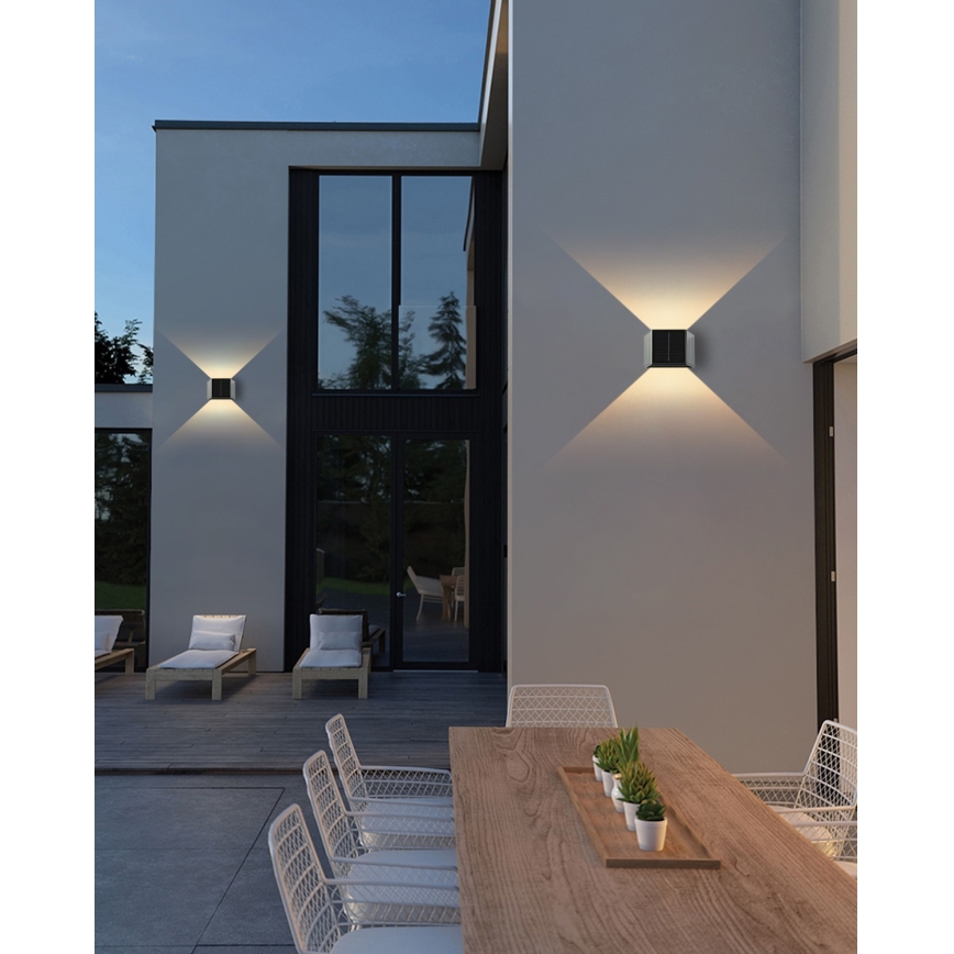 LED aurinkokennoseinävalaisin anturilla LED/2W/5V IP54 1300 mAh