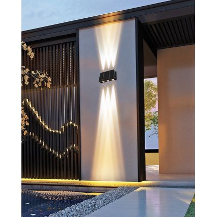 LED aurinkokennoseinävalaisin anturilla LED/2W/5V IP54 1300 mAh