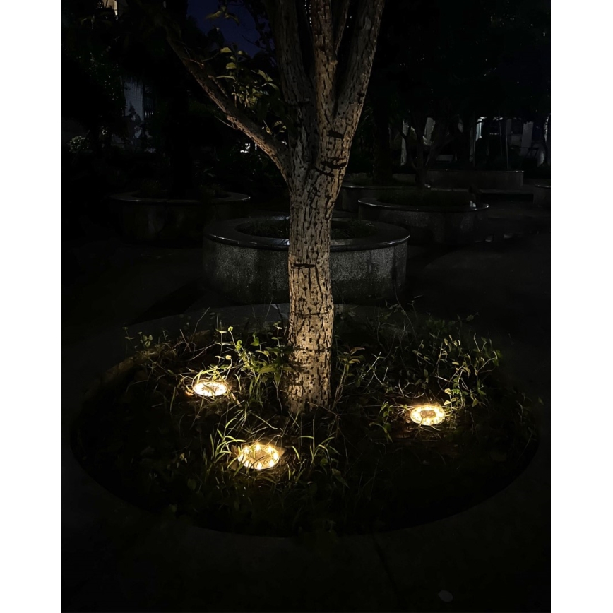 SARJA 4x LED Ulkokäyttöön tarkoitettu aurinkokennovalo sensorilla LED/0,048W/2V IP68 600 mAh