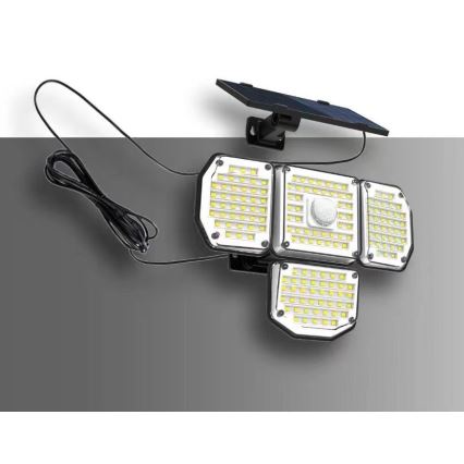 LED aurinkokäyttöinen seinävalaisin anturilla LED/5W/5,5V 3000K/6500K IP44 1200 mAh