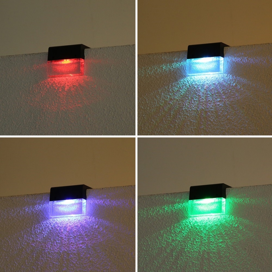 SARJA 2 kpl LED RGB aurinkokäyttöinen seinävalaisin LED/1W/1,2V 3500K IP65 600 mAh