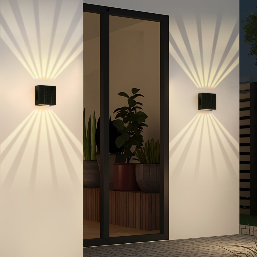 LED aurinkokäyttöinen seinävalaisin LED/2W/3,7V 4000K IP44 1300 mAh