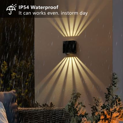 LED aurinkokäyttöinen seinävalaisin LED/2W/3,7V 4000K IP44 1300 mAh