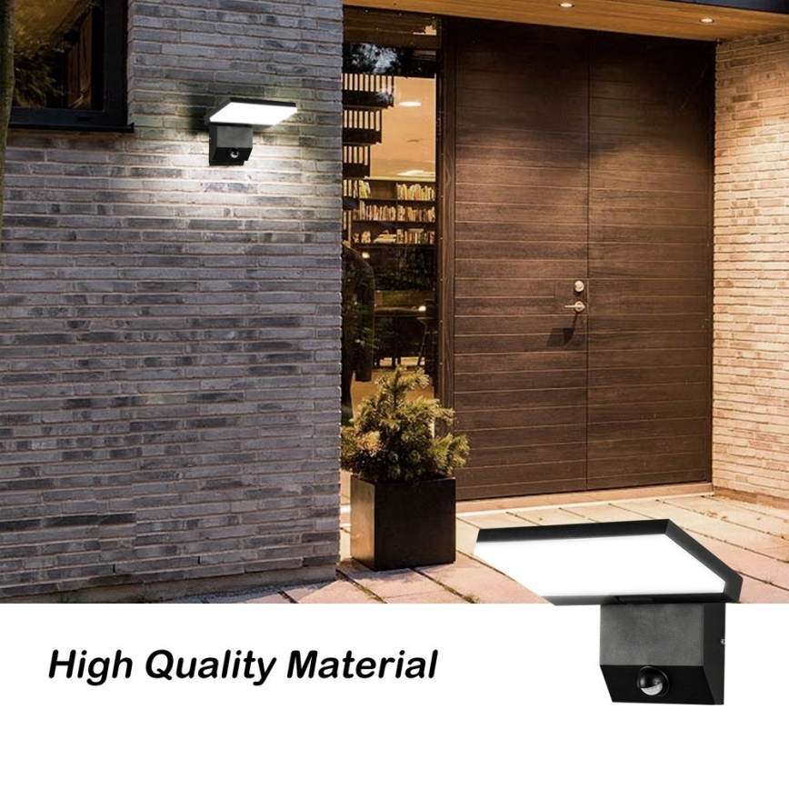 LED-ulkoseinävalaisin anturilla MODERN LED/18W/230V IP65