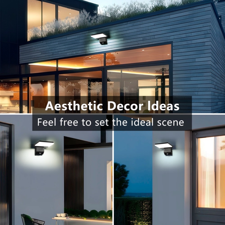 LED-ulkoseinävalaisin anturilla MODERN LED/18W/230V IP65