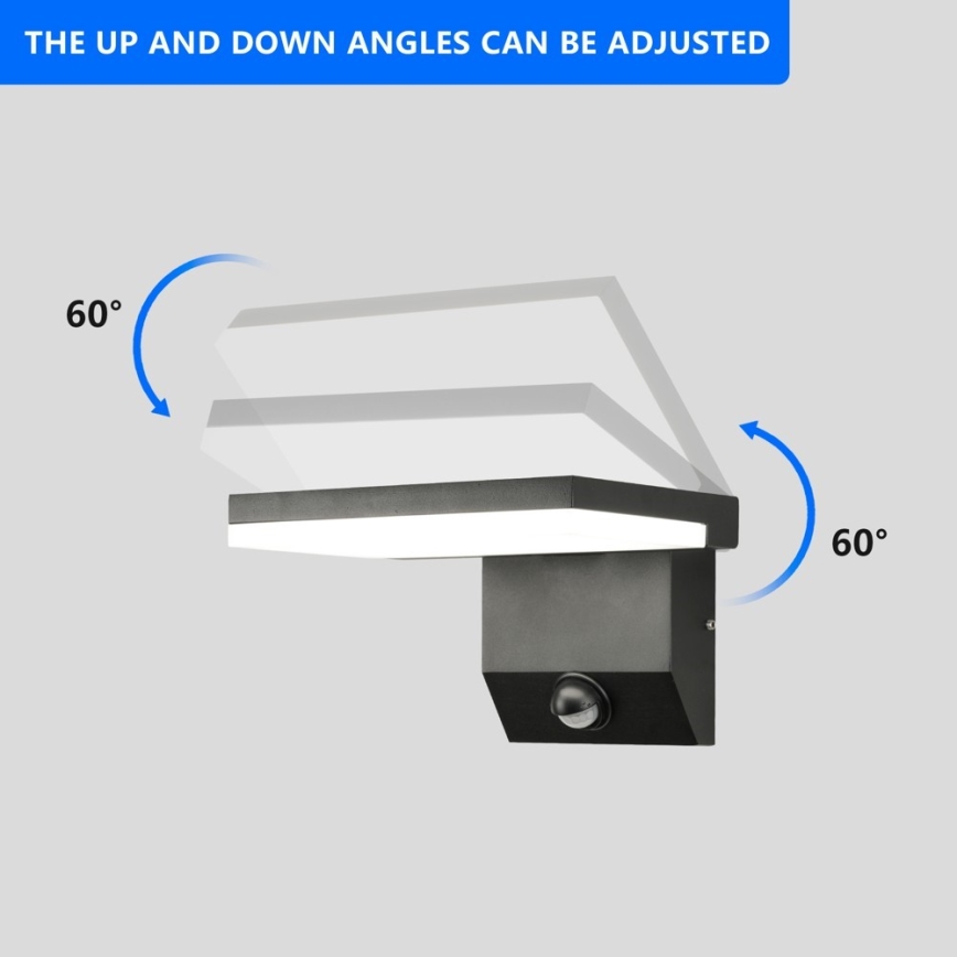LED-ulkoseinävalaisin anturilla MODERN LED/18W/230V IP65