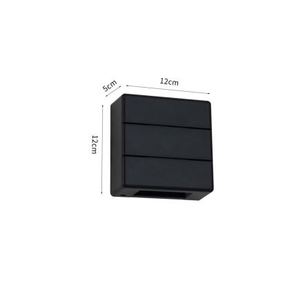 LED-ulkoseinävalaisin LUXLINE 6W/230V 3000K IP54 musta