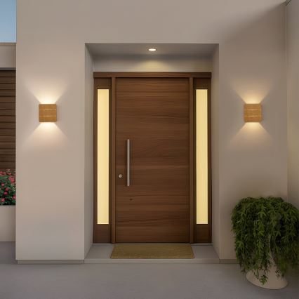 LED-ulkoseinävalaisin LUXLINE LED/6W/230V 3000K IP54 tammi