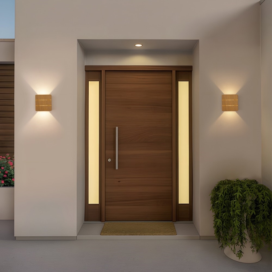 LED-ulkoseinävalaisin LUXLINE LED/6W/230V 3000K IP54 tammi