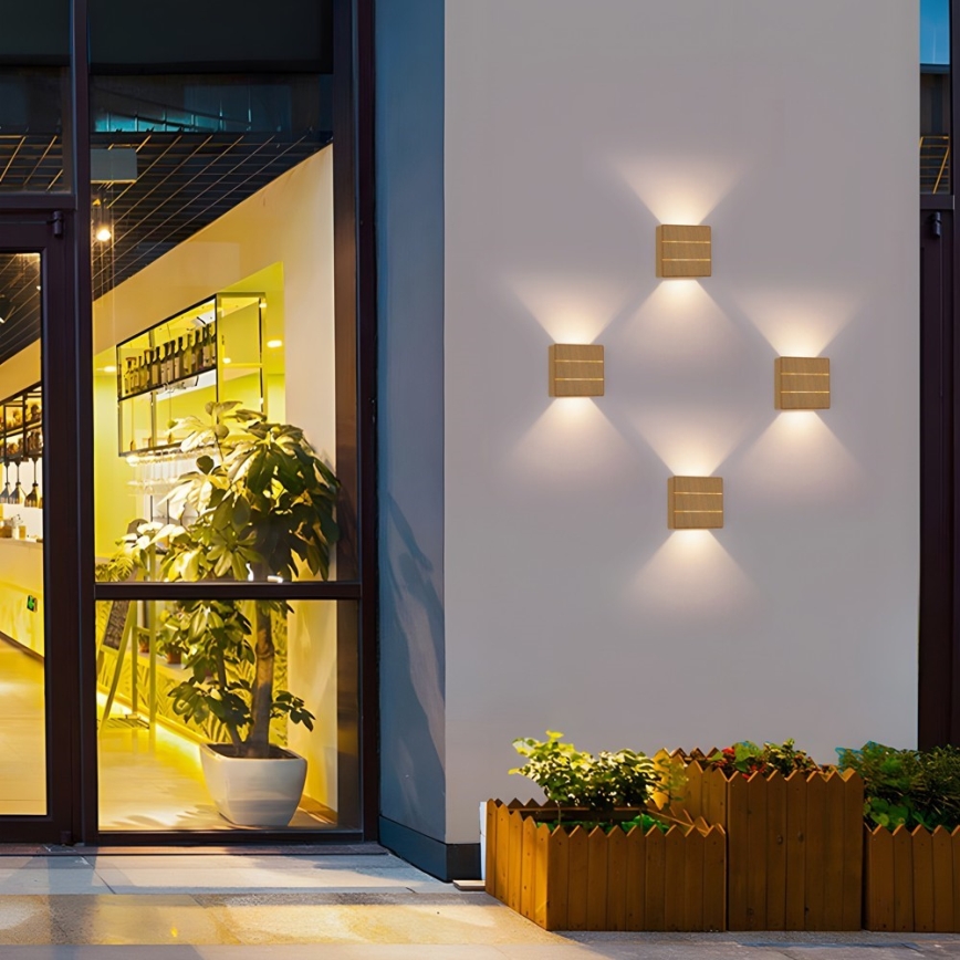 LED-ulkoseinävalaisin LUXLINE LED/6W/230V 3000K IP54 tammi