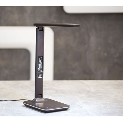 Himmennettävä LED-pöytävalaisin näytöllä LED/9W/230V/12V musta