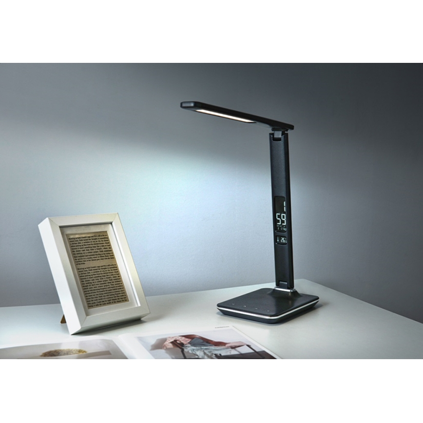 Himmennettävä LED-pöytävalaisin näytöllä LED/9W/230V/12V musta