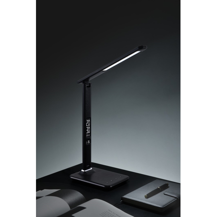 Himmennettävä LED-pöytävalaisin näytöllä LED/9W/230V/12V musta