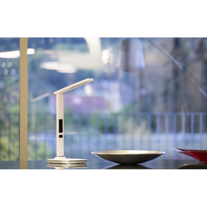 LED-pöytälamppu näytöllä LED/9W/230V valkoinen