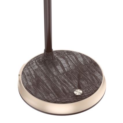 LED himmennettävä pöytävalaisin langattomalla latauksella FINCH LED/9W/12/230V ruskea/kulta